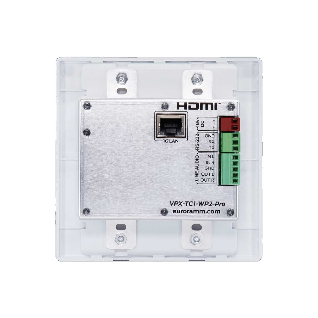 Aurora Multimedia VPX-TC1-WP2-Pro-B 4K60 4:4:4 1Gbps AV over IP Wall Plate Transceiver - Black