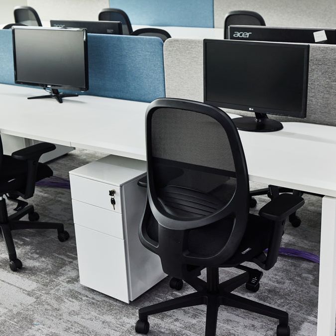 Formetiq PMS4521 Cube Steel Pedestal 2 Personal Drawers 1 File Drawer