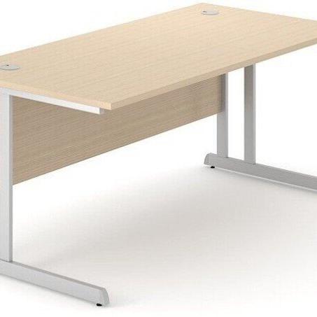 Narbutas DCD101-D2M Optima C Cantilever Supplementary Desk 1000Wx600Dx720H Oak top and Silver frame