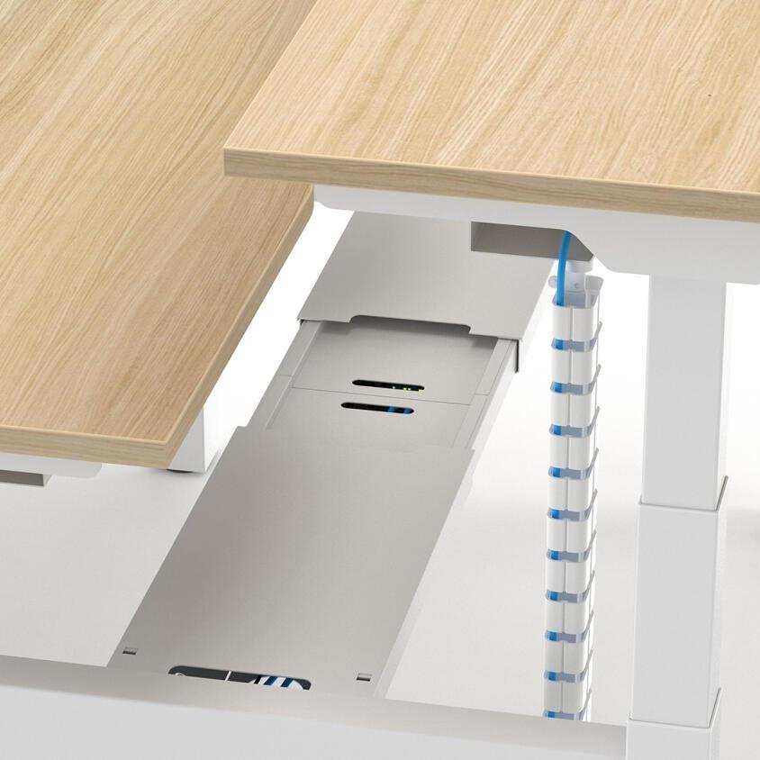 Formetiq B/H2B68S Alto 2 Back-To-Back Height Adjustable Desk with Scoop - (w) 1600 x (d) 800mm