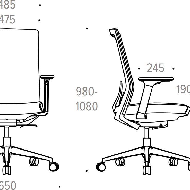 Formetiq B/TV4A/BA-G0 Veneto Mesh Back Task Chair with 3D Adjustable Padded Arms