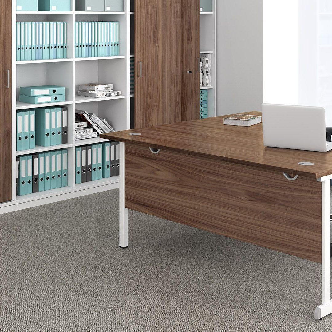 Narbutas DCD101-D2E Optima C Cantilever Supplementary Desk 1000Wx600Dx720H Oak top and White frame