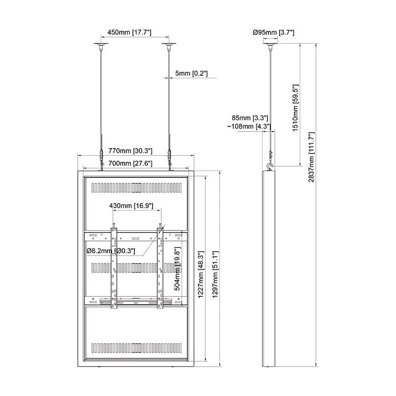 Multibrackets M Pro Series - Enclosure 55" Wire Medium White