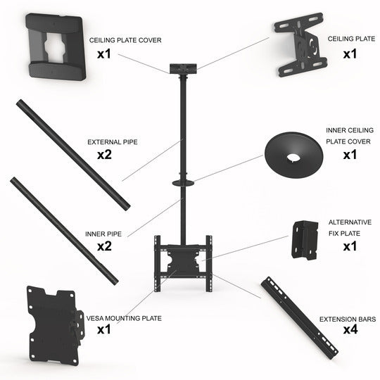 Multibrackets M Public Ceilingmount Medium Single 3000