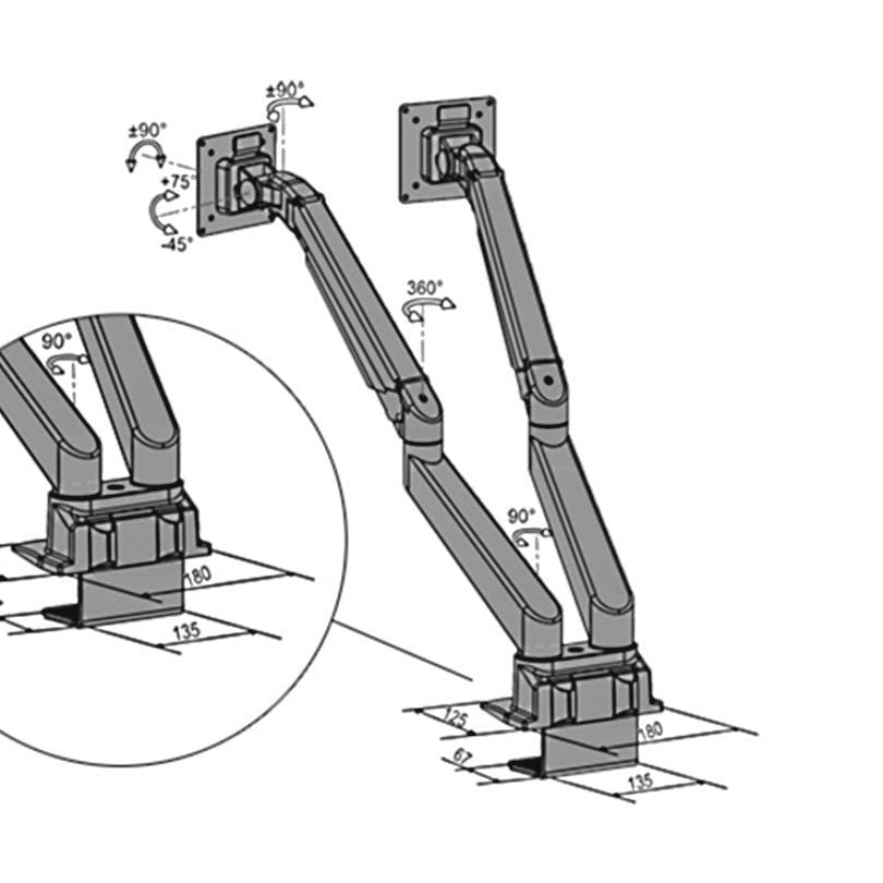 Multibrackets M Duo Deskmount Black