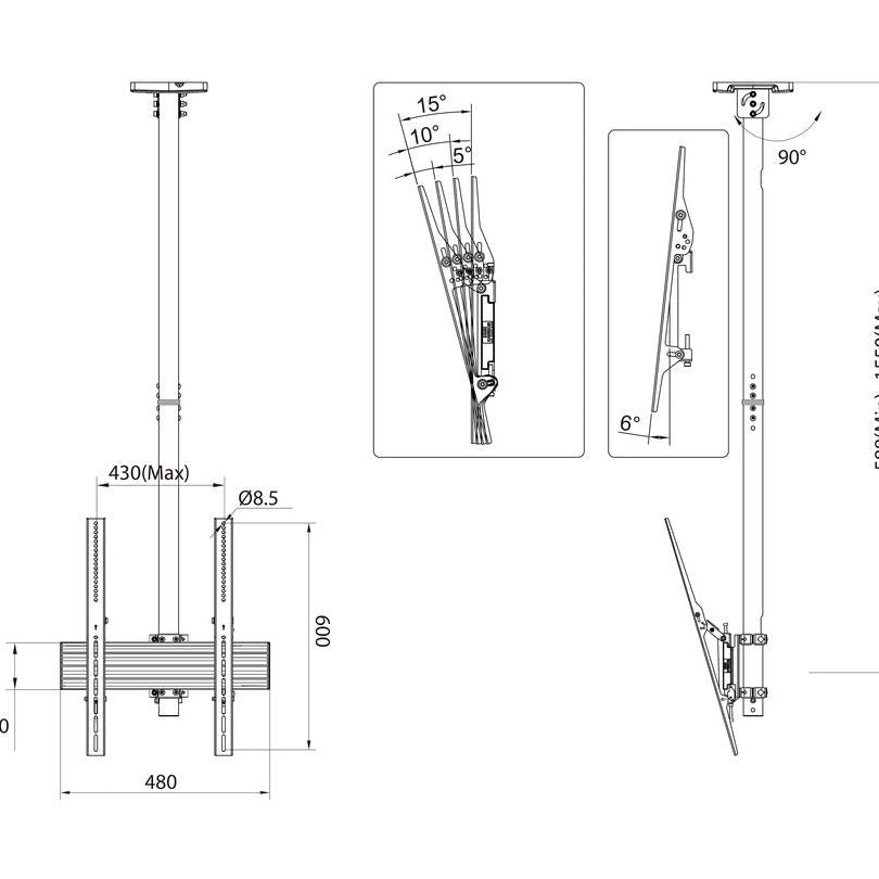 Multibrackets M Ceiling Mount Pro MBC1UP 400x600