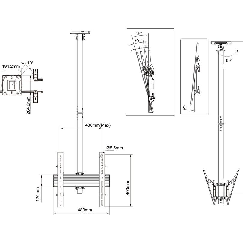 Multibrackets M Ceiling Mount Pro MBC1UX2 VESA 400