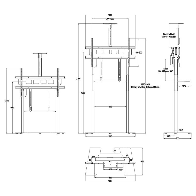 Multibrackets M Motorized Floorbase XL 150kg White