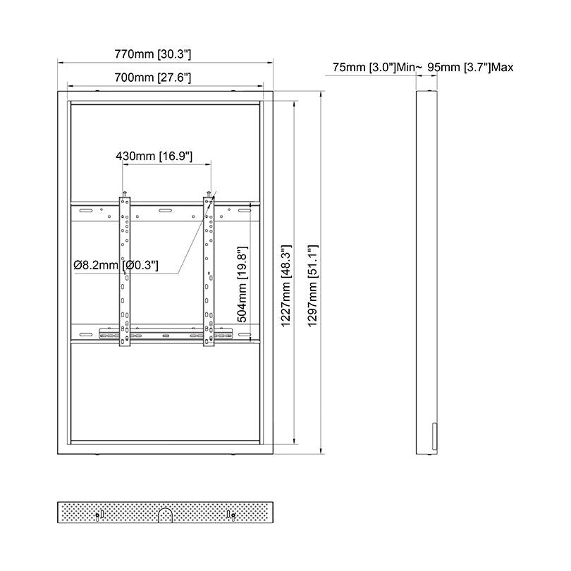 Multibrackets M Pro Series - Enclosure 55" Wall Medium Black