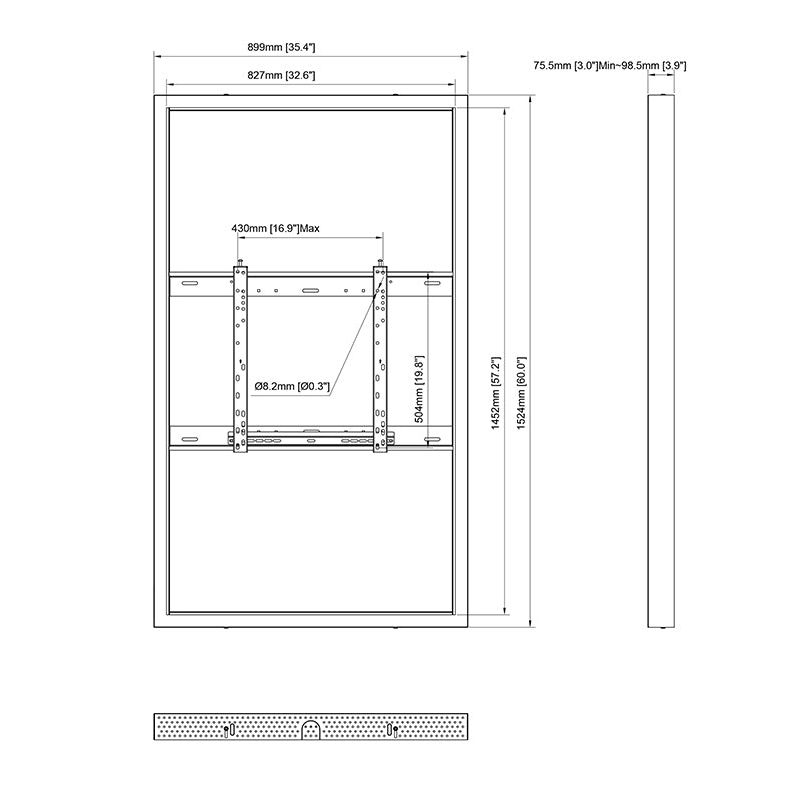 Multibrackets M Pro Series - Enclosure 65" Wall Medium White