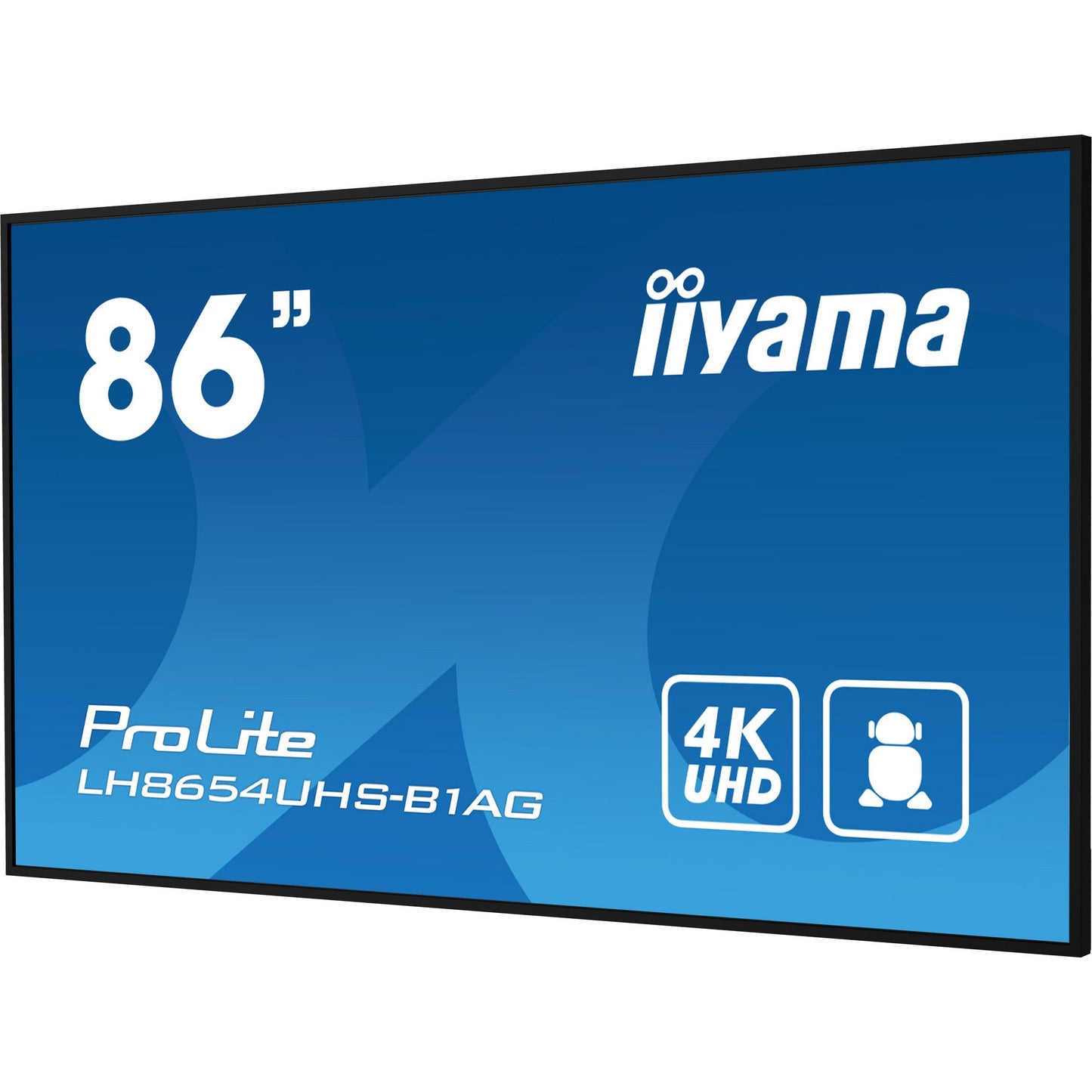 Iiyama PROLITE LH8654UHS-B1AG 86" 4K UHD Professional Digital Signage 24/7 display featuring Android OS, FailOver and Intel® SDM slot