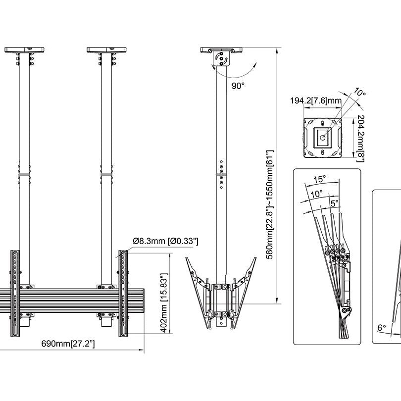 Multibrackets M Ceiling Mount Pro MBC1UX2SD 600