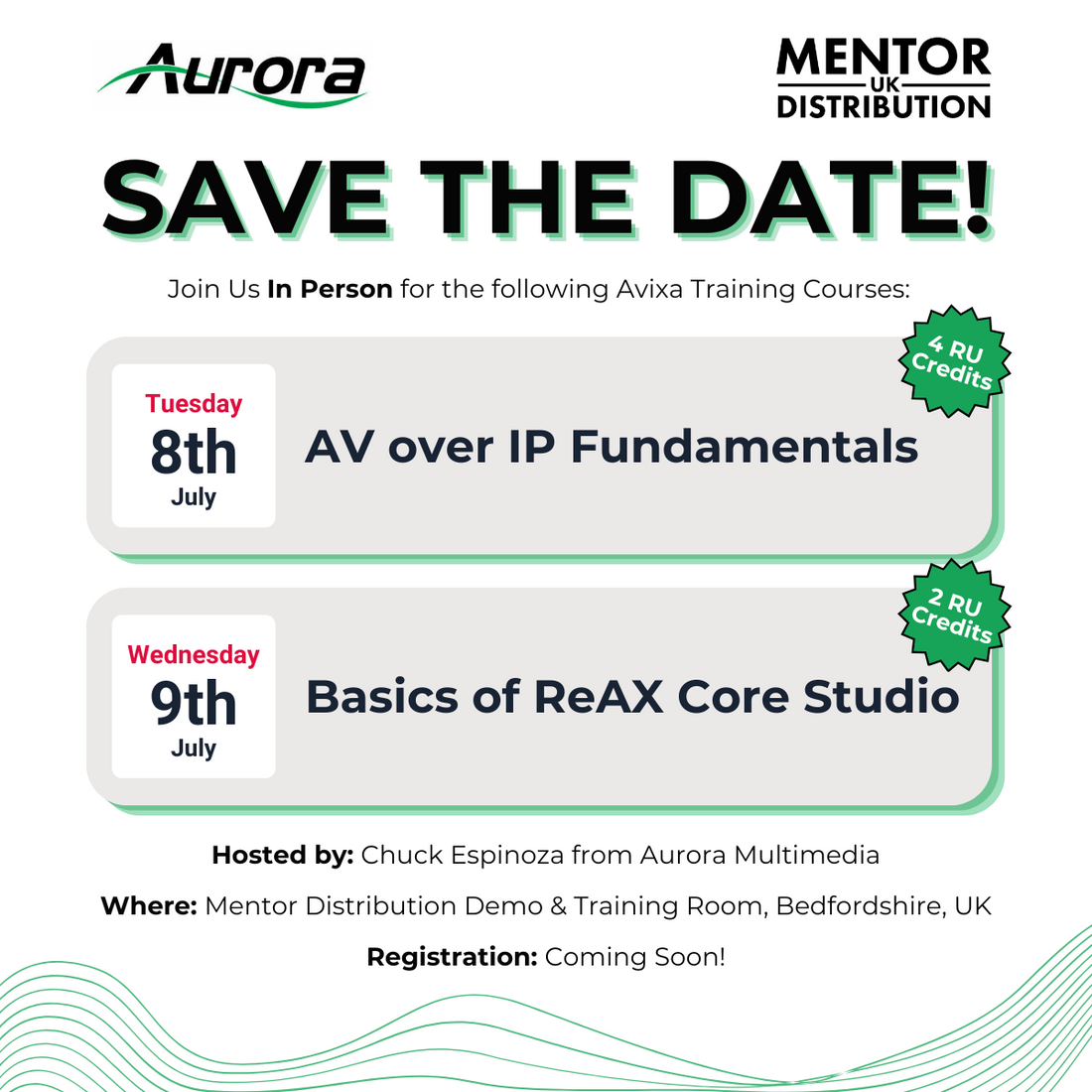 Exclusive 2-Day AV-Over-IP Training with Chuck Espinoza & Aurora Multimedia at Mentor Distribution