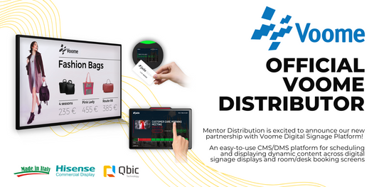 Voome Joins Mentor Distribution: Your New Go-To for Digital Signage & Workspace Management