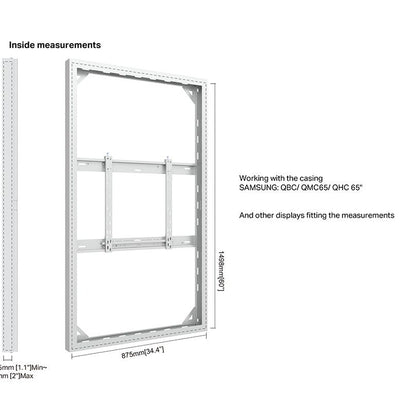 Multibrackets M Pro Series Enclosure 65" Wall Slim Medium White