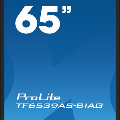 iiyama TF6539AS-B1AG Signage Display Digital signage flat panel 163.8 cm (64.5") LED 500 cd/m² 4K Ultra HD Black Touchscreen Built-in processor Android 24/7