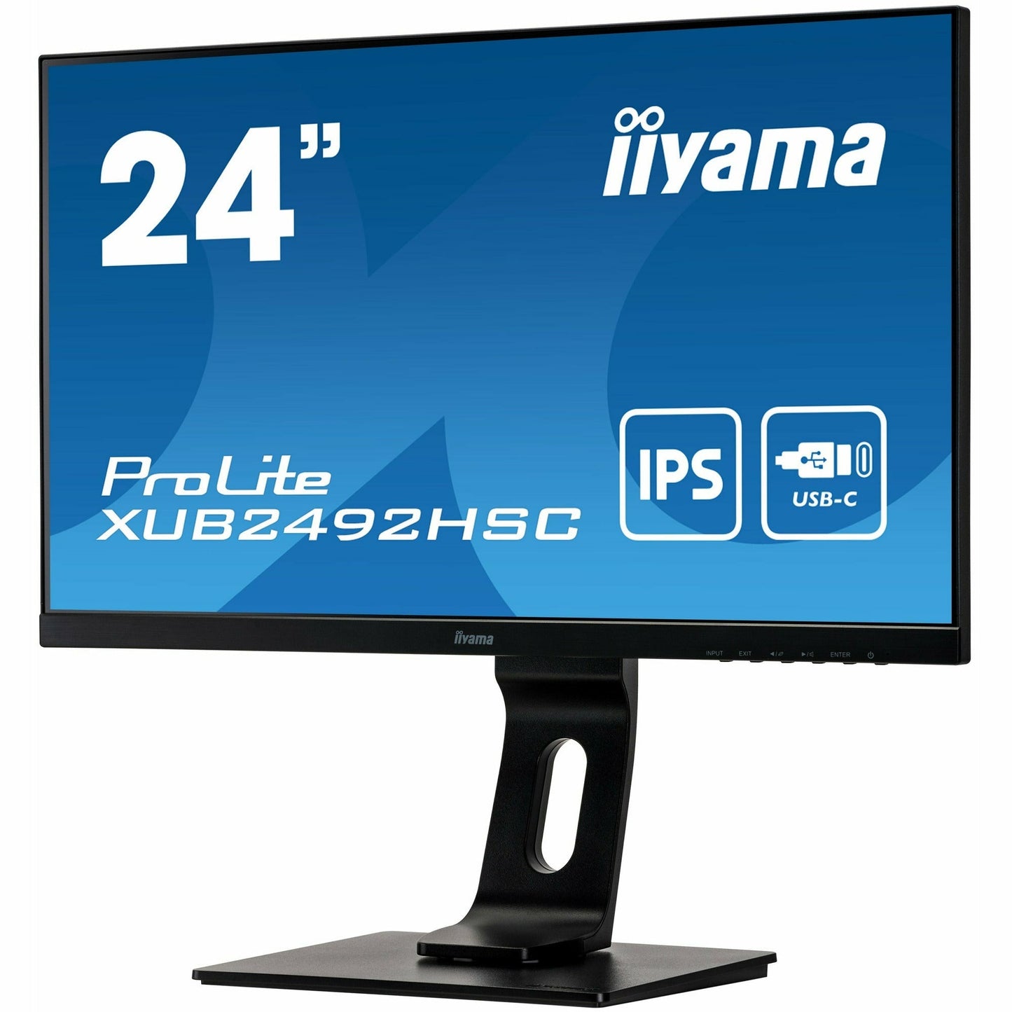 iiyama ProLite XUB2492HSC-B1 24" IPS LCD USB-C Display with 65W Charging and Height Adjustable Stand