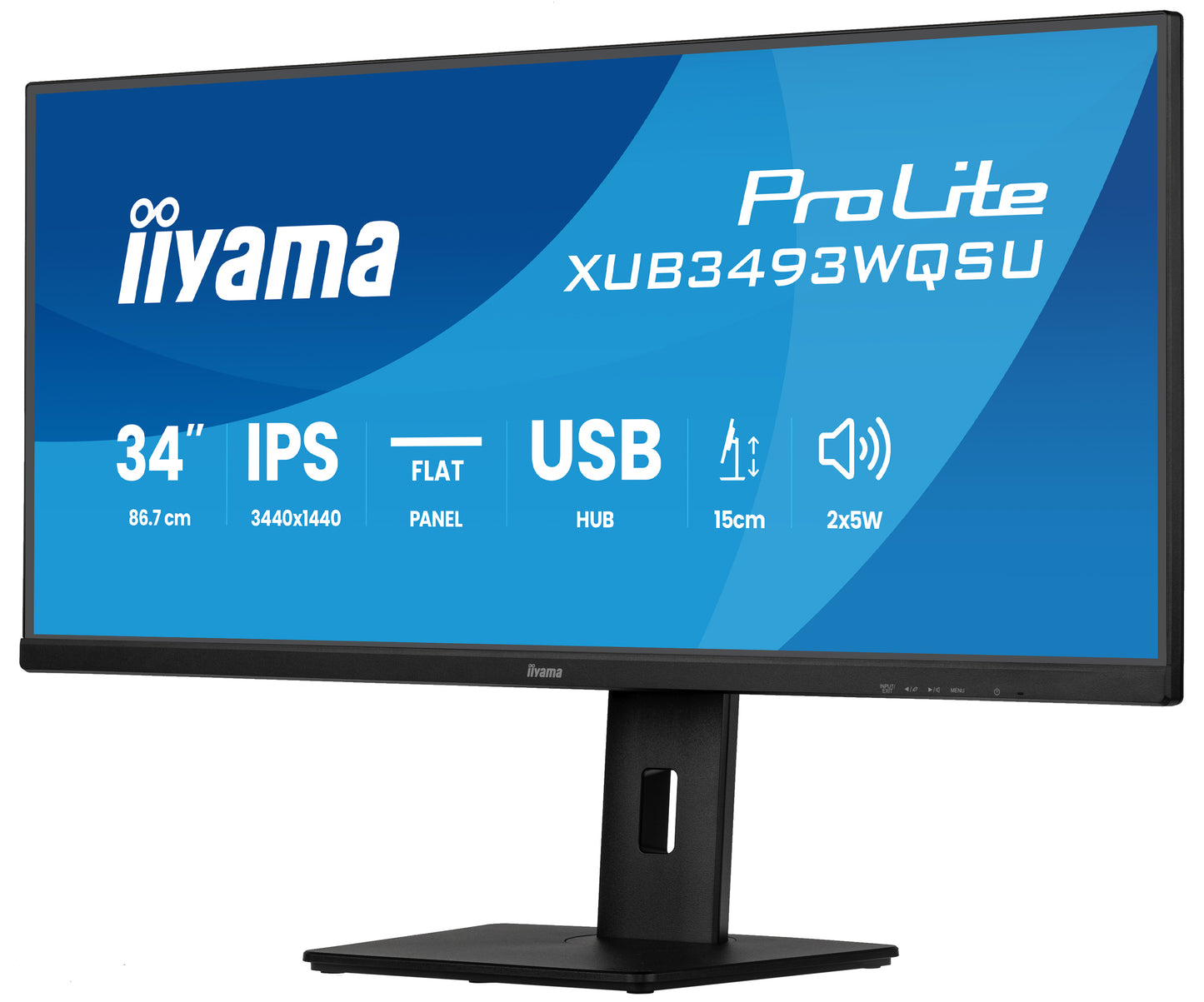 iiyama ProLite XUB3493WQSU-B6 computer monitor 86.4 cm (34") 1440 x 3440 pixels UltraWide Quad HD LED Black