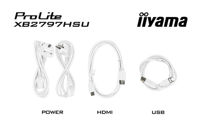 iiyama ProLite XB2797HSU-W1 computer monitor 68.6 cm (27") 1920 x 1080 pixels Full HD LED White