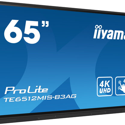 iiyama TE6512MIS-B3AG Signage Display Kiosk design 165.1 cm (65") LCD Wi-Fi 400 cd/m² 4K Ultra HD Black Touchscreen Built-in processor Android 11 24/7