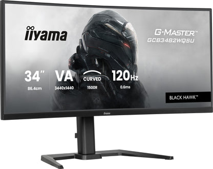 iiyama GCB3482WQSU-B1 computer monitor 86.4 cm (34") 1440 x 3440 pixels UltraWide Quad HD LED Black
