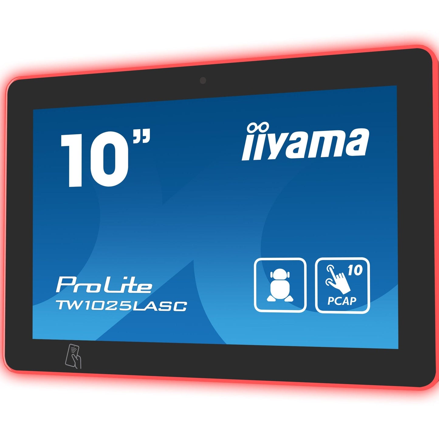 iiyama ProLite TW1025LASC-B1PNR 10.1" Kiosk Signage Touchscreen Display with Wi-Fi POE Android RGB LED Bar 5MP Camera NFC Reader