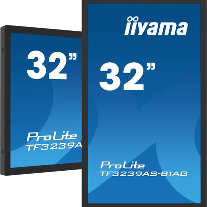iiyama TF3239AS-B1AG Signage Display Digital signage flat panel 80 cm (31.5") LED 500 cd/m² 2.4K Ultra HD Black Touchscreen Built-in processor Android 24/7