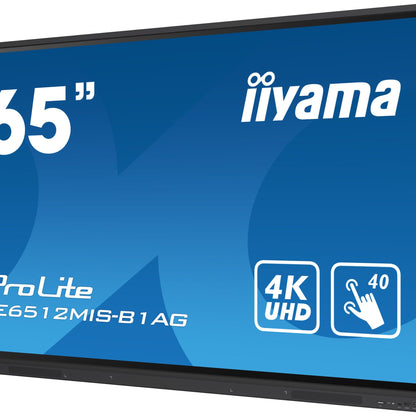 iiyama TE6512MIS-B3AG Signage Display Kiosk design 165.1 cm (65") LCD Wi-Fi 400 cd/m² 4K Ultra HD Black Touchscreen Built-in processor Android 11 24/7