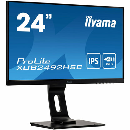 iiyama ProLite XUB2492HSC-B1 24" IPS LCD USB-C Display with 65W Charging and Height Adjustable Stand