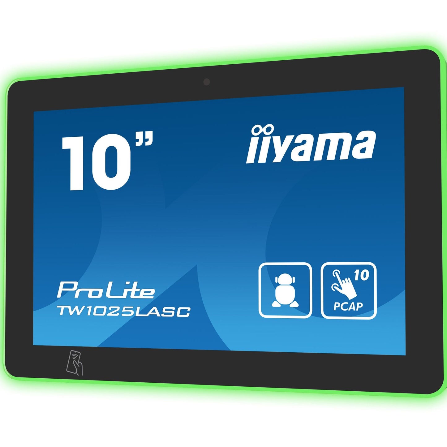 iiyama ProLite TW1025LASC-B1PNR 10.1" Kiosk Signage Touchscreen Display with Wi-Fi POE Android RGB LED Bar 5MP Camera NFC Reader