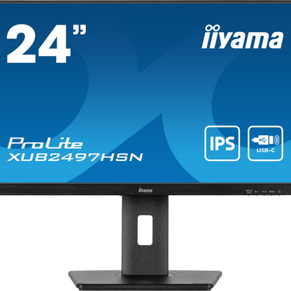 iiyama ProLite XUB2497HSN-B1 24" LED Full HD Display with USB-C & RJ45 (LAN) in Black