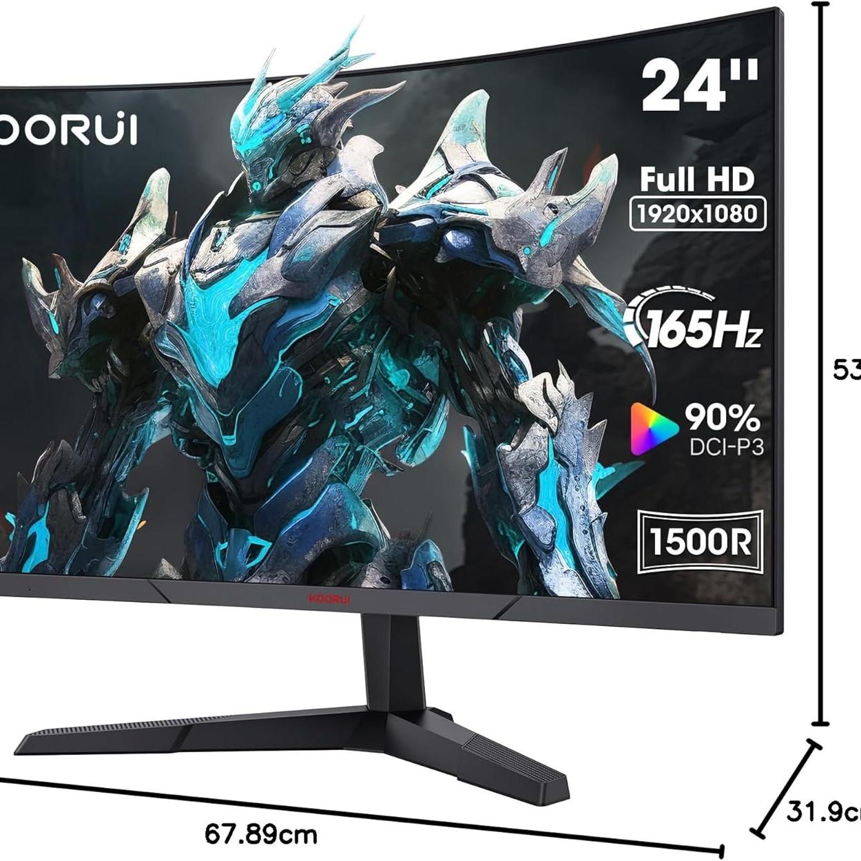 Koorui 24E6CA 24" Curved VA 165Hz 1ms FHD 1500R Gaming Monitor