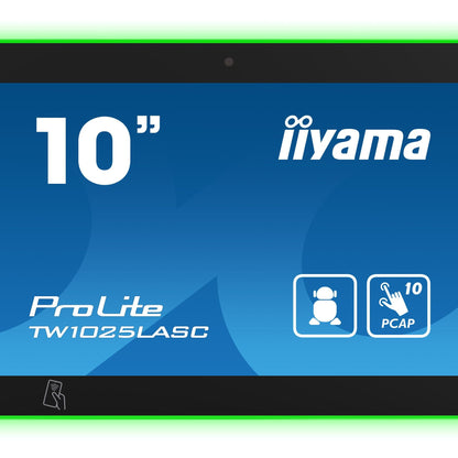iiyama ProLite TW1025LASC-B1PNR 10.1" Kiosk Signage Touchscreen Display with Wi-Fi POE Android RGB LED Bar 5MP Camera NFC Reader
