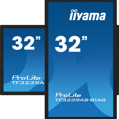 iiyama TF3239AS-B1AG Signage Display Digital signage flat panel 80 cm (31.5") LED 500 cd/m² 2.4K Ultra HD Black Touchscreen Built-in processor Android 24/7