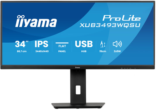 iiyama ProLite XUB3493WQSU-B6 computer monitor 86.4 cm (34") 1440 x 3440 pixels UltraWide Quad HD LED Black