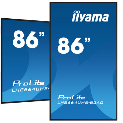 iiyama LH8664UHS-B2AG Signage Display Digital signage flat panel 2.18 m (86") Wi-Fi 500 cd/m² 4K Ultra HD Black Built-in processor Android 24/7