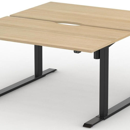 Formetiq B/H1B68S Alto 1 Back-To-Back Height Adjustable Desk with Scoop - (w) 1600 x (d) 800mm