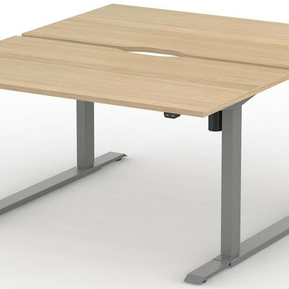 Formetiq B/H1B28S Alto 1 Back-To-Back Height Adjustable Desk with Scoop - (w) 1200 x (d) 800mm