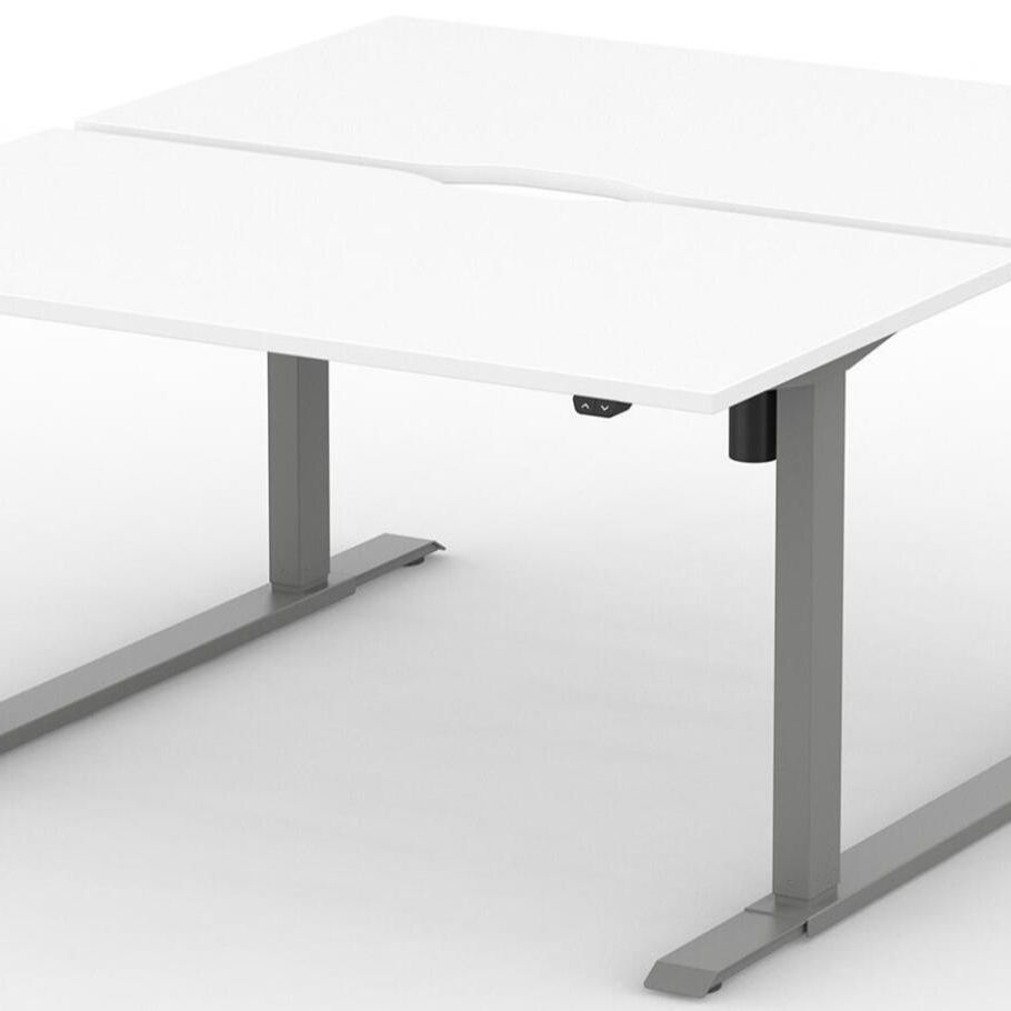 Formetiq B/H1B28S Alto 1 Back-To-Back Height Adjustable Desk with Scoop - (w) 1200 x (d) 800mm