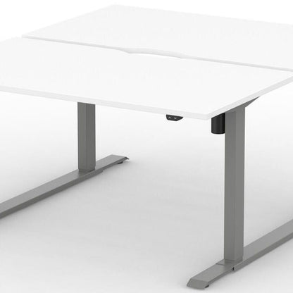 Formetiq B/H1B47S Alto 1 Back-To-Back Height Adjustable Desk with Scoop - (w) 1400 x (d) 700mm