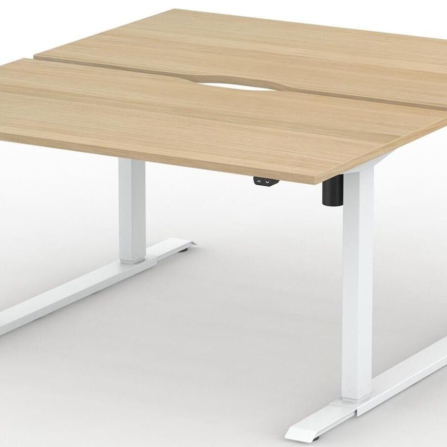 Formetiq B/H1B28S Alto 1 Back-To-Back Height Adjustable Desk with Scoop - (w) 1200 x (d) 800mm