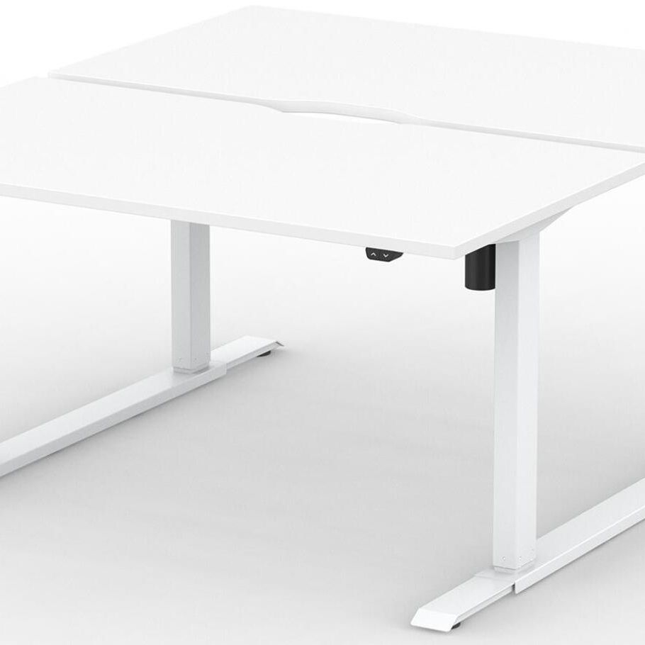 Formetiq B/H1B47S Alto 1 Back-To-Back Height Adjustable Desk with Scoop - (w) 1400 x (d) 700mm