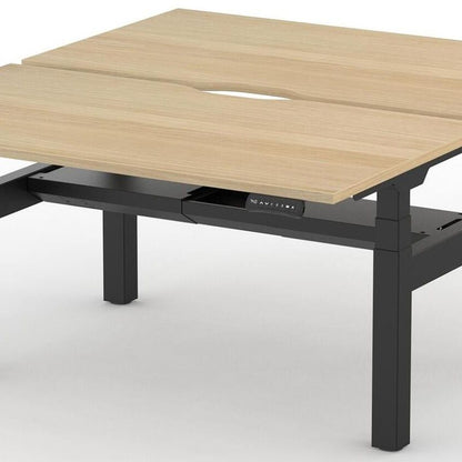 Formetiq B/H2B68S Alto 2 Back-To-Back Height Adjustable Desk with Scoop - (w) 1600 x (d) 800mm