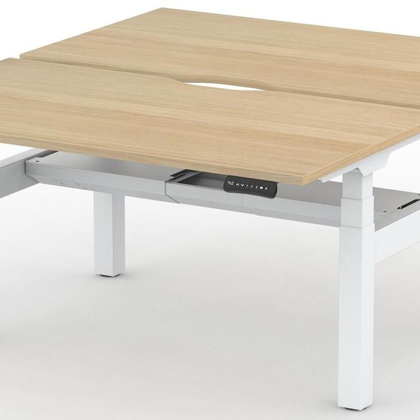 Formetiq B/H2B68S Alto 2 Back-To-Back Height Adjustable Desk with Scoop - (w) 1600 x (d) 800mm