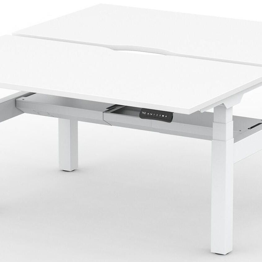 Formetiq B/H2B68S Alto 2 Back-To-Back Height Adjustable Desk with Scoop - (w) 1600 x (d) 800mm