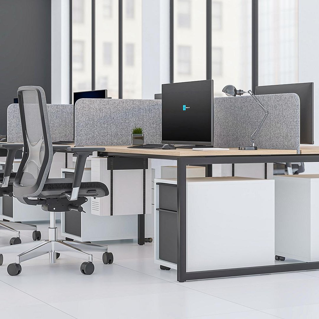 Narbutas G4E015S16S16 Fabric Desk Screen - (w)1400mm (Brackets Not Included)