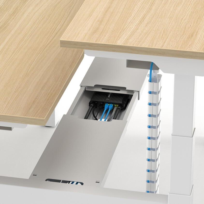 Formetiq B/H2B68S Alto 2 Back-To-Back Height Adjustable Desk with Scoop - (w) 1600 x (d) 800mm