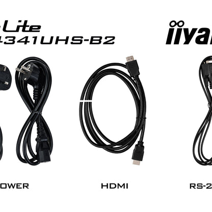 iiyama ProLite LH4341UHS-B2 43" Professional Digital Signage display with 4K UHD resolution and 24/7 operating time