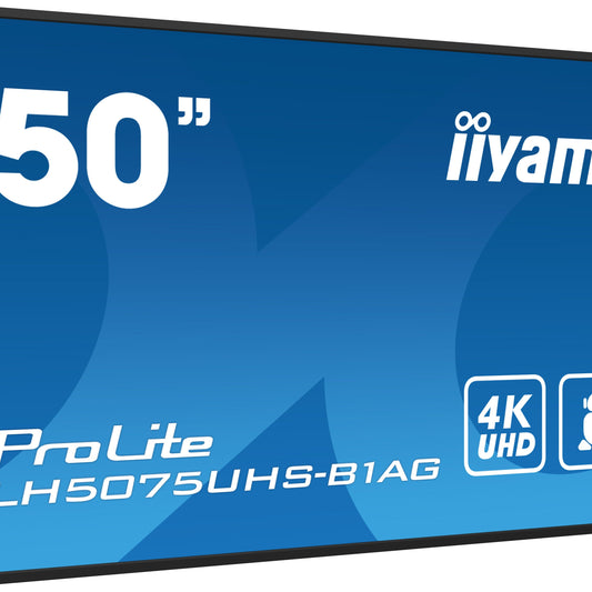 iiyama ProLite LH5075UHS-B1AG 50" 4K UHD 24/7 Display with Android OS, FailOver and Intel SDM slot