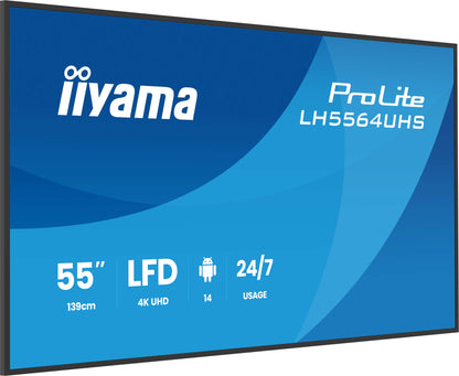 iiyama ProLite LH5564UHS-B1AG 55" 4K UHD Professional Digital Signage Display